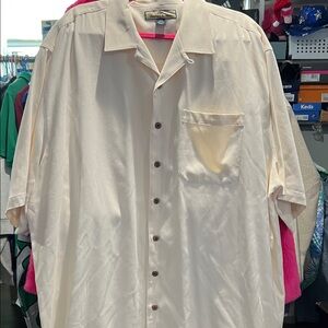 Men’s Tommy Bahama 3XT hundred percent silk cream shirt